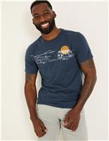 FatFace Pure Cotton Camper Graphic T-Shirt Navy Mix