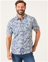 Pure Cotton Leaf Print Shirt