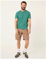 FatFace Regular Fit Pure Cotton Cargo Shorts Brown