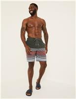 FatFace Camber Striped Swim Shorts Pink Mix