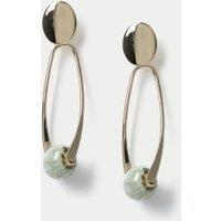 Gold Tone Elongated Ball Drop Earrings