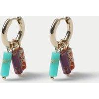 Multi Colour Stick Drop Hoop Earrings