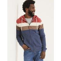 Pure Cotton Colour Block Zip Up Hoodie