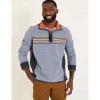 Pure Cotton Striped Half-Zip Sweatshirt