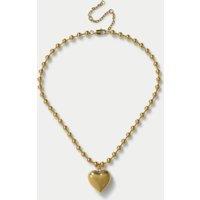 14ct Gold Plated Puff Heart Sphere Necklace