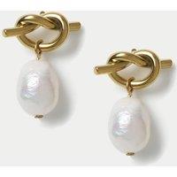 Fresh Water Pearl Knot Drop Earrings