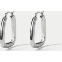 Oversized Silver Square Hoop Earrings