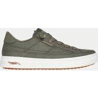 Skechers Arch Fit Arcade Meet Ya There Canvas Trainers Olive