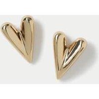 Elongated Heart Stud Earrings