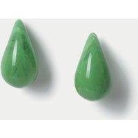 Green Resin Tear Drop Earrings