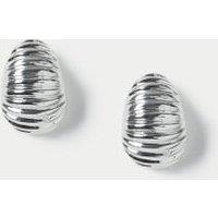 Horizontal Ridge Stud Earrings