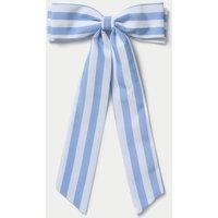 Blue and White Stripe Bow