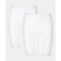 Sloggi 2 Pack Basic+ Long High Rise Shorts White