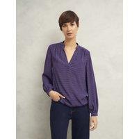 Geometric V-Neck Blouse