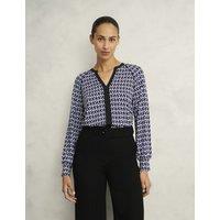Jersey Geometric V-Neck Top