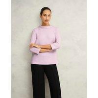 Cotton Blend Roll Neck Top