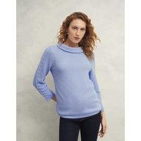 Pure Cotton Textured Roll Neck Jumper