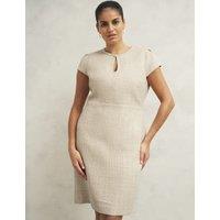 Tweed Keyhole Knee Length Shift Dress