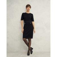 Knitted Textured Knee Length Shift Dress