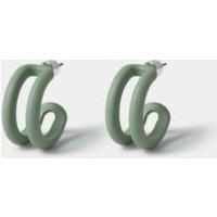 Green Powder Coat Hoop Earrings