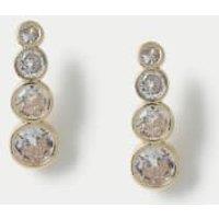 Gold Tone Cubic Zirconia Micro Drop Earrings