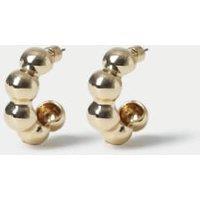 Gold Tone Bobble C Shaped Earrings