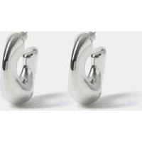 Silver Tone C Shaped Earrings