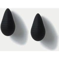 Maxi Black Rubber Tear Drop Earrings