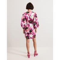 Floral V-Neck Mini Waisted Dress