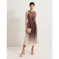 Ombre Round Neck Midi Skater Dress