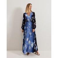 Floral V-Neck Maxi Waisted Dress