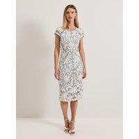 Embroidered Knee Length Shift Dress