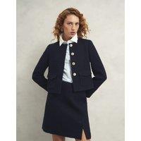 Wool Blend Textured Short Jacket