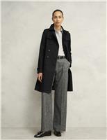 HOBBS Cotton Rich Belted Double Breasted Trench Coat Black