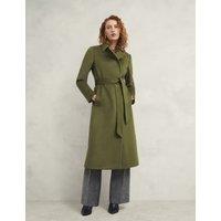 Pure Wool Belted Collared Tailored Coat