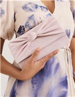 Suede Knot Front Clutch Bag