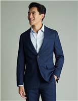 Charles Tyrwhitt Slim Fit Wool Rich Check Suit Jacket Dark Blue