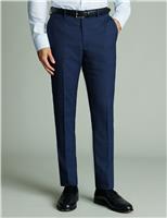Charles Tyrwhitt Slim Fit Wool Rich Check Suit Trousers Dark Blue
