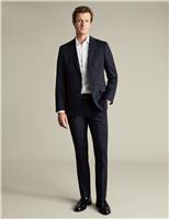 Charles Tyrwhitt Slim Fit Wool Rich Pinstripe Suit Trousers Navy