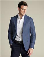 Charles Tyrwhitt Slim Fit Linen Blend Suit Jacket Dark Blue