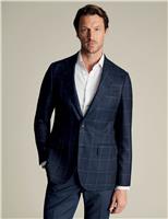 Charles Tyrwhitt Slim Fit Pure Wool Textured Suit Jacket Blue