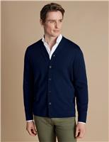 Charles Tyrwhitt Pure Merino Wool V-Neck Cardigan Navy