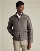 Charles Tyrwhitt Lightweight Quilted Padded Puffer Jacket Brown