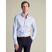 Charles Tyrwhitt Slim Fit Easy Iron Pure Cotton Check Shirt Blue Mix