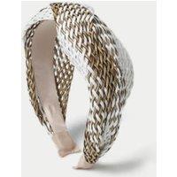 Brown and White Twist Alice Band