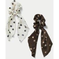 2 Pack Multi Polka Dot Hair Scrunchies