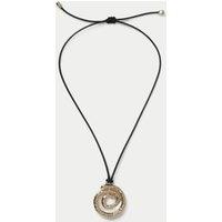 Swirl on Black Cord Pendant Necklace