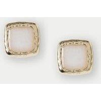 Natural Stone Square Stud Earrings