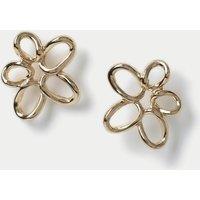 Floral Outline Detail Stud Earrings