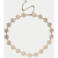 Gold Tone Floral Outline Necklace